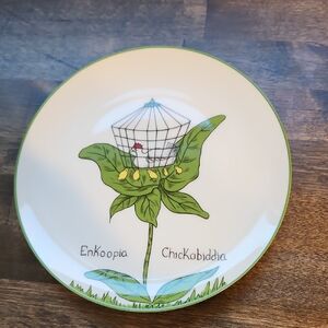 Scully & Scully Whimsical Floral Botany Nonsense Plate -  Enkoopia Chickabiddia